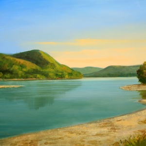 Lantos György: Dunai csend 40x60 cm - Meska.hu