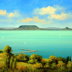 Lantos György: Fonyódi part 30x40.jpg - Meska.hu