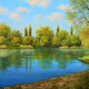 Lantos György: Helemba tó 40x60 cm - Meska.hu