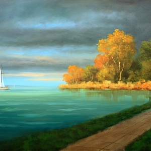 Lantos György: viharfelhők, Művészet, Festmény, Olajfestmény, Festészet, MESKA