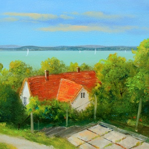 Lantos György: Kilátás a Balatonra  - Meska.hu