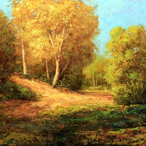 Lantos György: Őszi napsütés 40x50 cm - Meska.hu