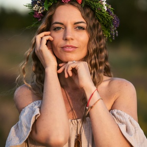 Bézs duplagéz pamut ruha, Goddess ruha - ruha & divat - női ruha - kismamaruha - Meska.hu