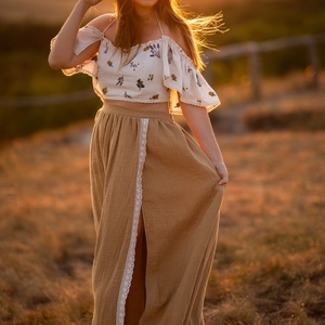 Eden Art Dresses két részes szett, hímzett felső duplagéz szoknyával - ruha & divat - női ruha - kismamaruha - Meska.hu