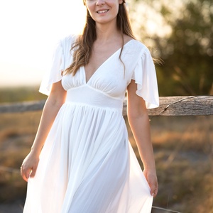 Feh�r, állítható méretű ruha masnival Eden Art Dresses kollekciójából - ruha & divat - női ruha - ruha - Meska.hu