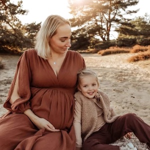 Bohó ruha kismama fotózásra, pamut ruha lifestyle családi fotózásra - ruha & divat - női ruha - kismamaruha - Meska.hu