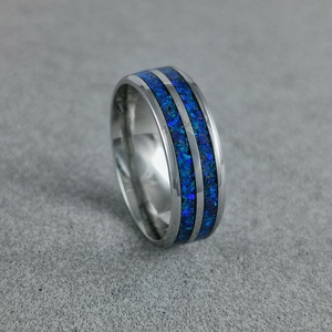 Nemesacél Gyűrű Lapis Lazuli, Kék Opállal. Vízálló, Karcálló, Anti-Allergén, Egyedi Megrendelésre!, Esküvő, Ékszer, Karikagyűrű, Ékszerkészítés, MESKA
