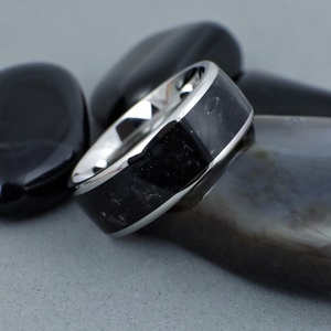 Nemesacél Gyűrű Obszidián Ásvánnyal. Vízálló, Karcálló, Anti-Allergén, Egyedi Megrendelésre! - ékszer - gyűrű - kerek gyűrű - Meska.hu Nemesacél Gyűrű Obszidián Ásvánnyal. Vízálló, Karcálló, Anti-Allergén, Egyedi Megrendelésre! - ékszer - gyűrű - kerek gyűrű - Meska.hu