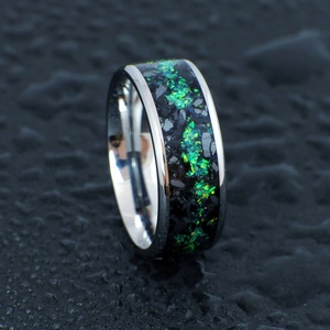 Nemesacél Gyűrű Turmalin, Hematit Ásványokkal És Zöld Opállal. Vízálló, Karcálló, Anti-Allergén, Egyedi Megrendelésre! - Meska.hu