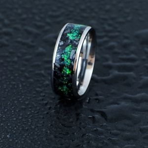 Nemesacél Gyűrű Turmalin, Hematit Ásványokkal És Zöld Opállal. Vízálló, Karcálló, Anti-Allergén, Egyedi Megrendelésre! - esküvő - ékszer - karikagyűrű - Meska.hu