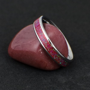 Nemesacél Gyűrű Opállal. Vízálló, Karcálló, Anti-Allergén, Egyedi Megrendelésre! - esküvő - ékszer - karikagyűrű - Meska.hu