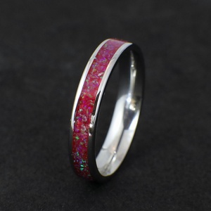 Nemesacél Gyűrű Opállal. Vízálló, Karcálló, Anti-Allergén, Egyedi Megrendelésre! - esküvő - ékszer - karikagyűrű - Meska.hu