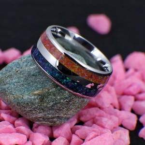 Nemesacél Gyűrű Különféle Opálokkal. Vízálló, Karcálló, Anti-Allergén, Egyedi Megrendelésre! - ékszer - gyűrű - kerek gyűrű - Meska.hu