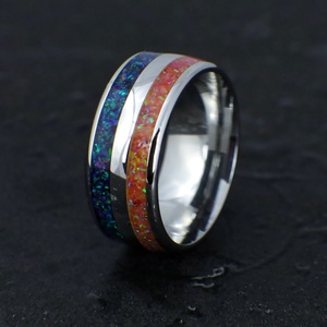 Nemesacél Gyűrű Különféle Opálokkal. Vízálló, Karcálló, Anti-Allergén, Egyedi Megrendelésre! - Meska.hu