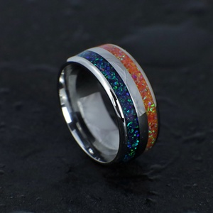 Nemesacél Gyűrű Különféle Opálokkal. Vízálló, Karcálló, Anti-Allergén, Egyedi Megrendelésre! - ékszer - gyűrű - kerek gyűrű - Meska.hu