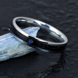 Nemesacél Gyűrű Turmalin Ásvánnyal És Kék Opállal. Vízálló, Karcálló, Anti-Allergén, Egyedi Megrendelésre! - Meska.hu