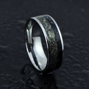 Nemesacél Gyűrű Pirit/Fém Forgács És Obszidián Ásványból. Vízálló, Karcálló, Anti-Allergén, Egyedi Megrendelésre! - Meska.hu