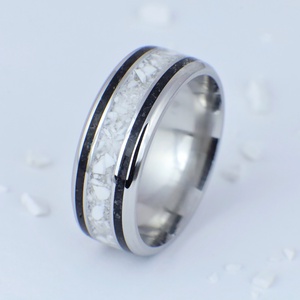 Nemesacél Gyűrű Magnezit és Turmalin Ásványokkal. Vízálló, Karcálló, Anti-Allergén, Egyedi Megrendelésre! - ékszer - gyűrű - kerek gyűrű - Meska.hu