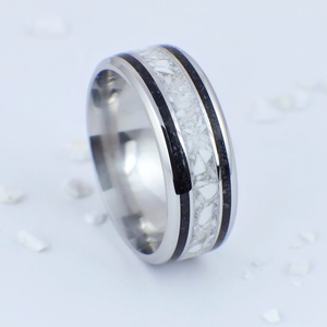 Nemesacél Gyűrű Magnezit és Turmalin Ásványokkal. Vízálló, Karcálló, Anti-Allergén, Egyedi Megrendelésre! - Meska.hu