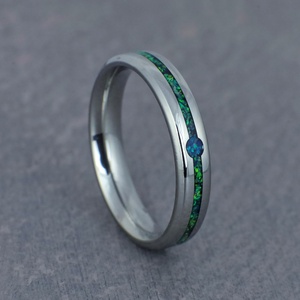 Nemesacél Gyűrű Zöld És Kék Opálokkal. Vízálló, Karcálló, Anti-Allergén, Egyedi Megrendelésre! - ékszer - gyűrű - kerek gyűrű - Meska.hu