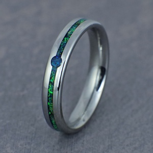 Nemesacél Gyűrű Zöld És Kék Opálokkal. Vízálló, Karcálló, Anti-Allergén, Egyedi Megrendelésre! - Meska.hu