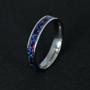 Nemesacél Gyűrű Ametiszt, Turmalin Ásványokkal és Kék Opállal. Vízálló, Karcálló, Anti-Allergén, Egyedi Megrendelésre! - Meska.hu