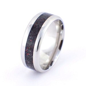 Nemesacél Gyűrű Turmalin Ásvánnyal, Fekete Tűz Opállal. Vízálló, Karcálló, Anti-Allergén, Ékszer, Gyűrű, Kerek gyűrű, Ékszerkészítés, MESKA