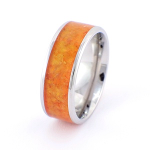 Nemesacél Gyűrű Borostyán Ásvánnyal. Vízálló, Karcálló, Anti-Allergén, Egyedi Megrendelésre! - ékszer - gyűrű - kerek gyűrű - Meska.hu