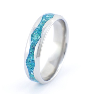 Nemesacél Gyűrű Türkiz, Kianit Ásványokkal És Sötétzöld Opállal. Vízálló, Karcálló, Anti-Allergén, Egyedi Megrendelésre!, Ékszer, Gyűrű, Kerek gyűrű, Ékszerkészítés, MESKA