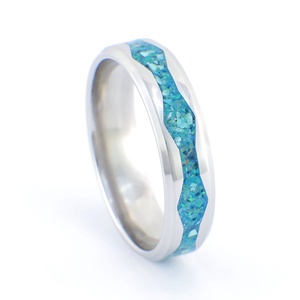 Nemesacél Gyűrű Türkiz, Kianit Ásványokkal És Sötétzöld Opállal. Vízálló, Karcálló, Anti-Allergén, Egyedi Megrendelésre! - ékszer - gyűrű - kerek gyűrű - Meska.hu