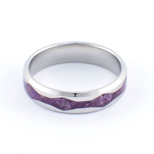 Nemesacél Gyűrű Ametiszt Ásvánnyal. Vízálló, Karcálló, Anti-Allergén, Egyedi Megrendelésre! - ékszer - gyűrű - kerek gyűrű - Meska.hu