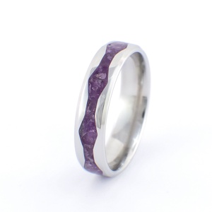 Nemesacél Gyűrű Ametiszt Ásvánnyal. Vízálló, Karcálló, Anti-Allergén, Egyedi Megrendelésre!, Ékszer, Gyűrű, Kerek gyűrű, Ékszerkészítés, MESKA