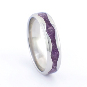 Nemesacél Gyűrű Ametiszt Ásvánnyal. Vízálló, Karcálló, Anti-Allergén, Egyedi Megrendelésre! - ékszer - gyűrű - kerek gyűrű - Meska.hu