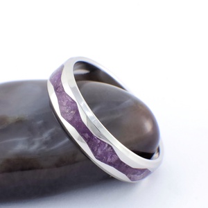 Nemesacél Gyűrű Ametiszt Ásvánnyal. Vízálló, Karcálló, Anti-Allergén, Egyedi Megrendelésre! - ékszer - gyűrű - kerek gyűrű - Meska.hu