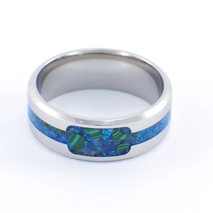 Nemesacél Gyűrű Malachite, Kék Achát Ásványokkal És Kék Opállal. Vízálló, Karcálló, Anti-Allergén, Egyedi Megrendelésre! - ékszer - gyűrű - kerek gyűrű - Meska.hu