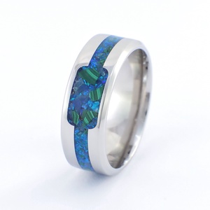 Nemesacél Gyűrű Malachite, Kék Achát Ásványokkal És Kék Opállal. Vízálló, Karcálló, Anti-Allergén, Egyedi Megrendelésre!, Ékszer, Gyűrű, Kerek gyűrű, Ékszerkészítés, MESKA