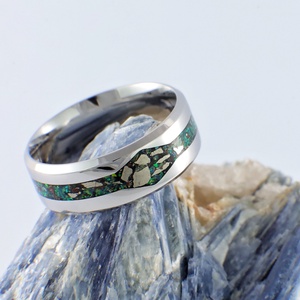 Nemesacél Gyűrű Obszidián, Pirit Ásványokkal És Sötétzöld Opállal. Vízálló, Karcálló, Anti-Allergén, Egyedi Megrendelés! - ékszer - gyűrű - kerek gyűrű - Meska.hu