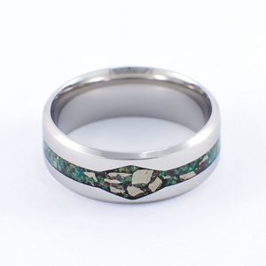 Nemesacél Gyűrű Obszidián, Pirit Ásványokkal És Sötétzöld Opállal. Vízálló, Karcálló, Anti-Allergén, Egyedi Megrendelés! - ékszer - gyűrű - kerek gyűrű - Meska.hu