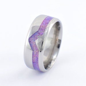 Nemesacél Gyűrű Lila Opállal. Vízálló, Karcálló, Anti-Allergén, Egyedi Megrendelésre!, Ékszer, Gyűrű, Kerek gyűrű, Ékszerkészítés, MESKA