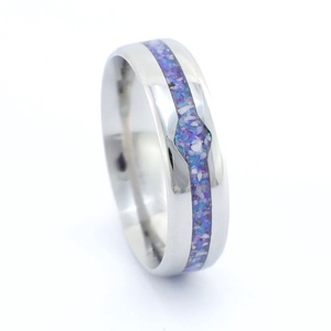 Nemesacél Gyűrű Magnezittel És Levendula Opállal. Vízálló, Karcálló, Anti-Allergén, Egyedi Megrendelésre! - ékszer - gyűrű - kerek gyűrű - Meska.hu