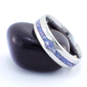 Nemesacél Gyűrű Magnezittel És Levendula Opállal. Vízálló, Karcálló, Anti-Allergén, Egyedi Megrendelésre! - ékszer - gyűrű - kerek gyűrű - Meska.hu