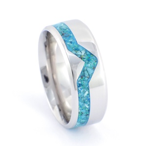 Nemesacél Gyűrű Türkiz Ásvánnyal És Kék Opállal. Vízálló, Karcálló, Anti-Allergén, Egyedi Megrendelésre! - ékszer - gyűrű - kerek gyűrű - Meska.hu