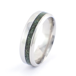 Nemesacél Gyűrű Klorit Ásvánnyal. Vízálló, Karcálló, Anti-Allergén, Egyedi Megrendelésre!, Ékszer, Gyűrű, Kerek gyűrű, Ékszerkészítés, MESKA