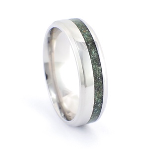 Nemesacél Gyűrű Klorit Ásvánnyal. Vízálló, Karcálló, Anti-Allergén, Egyedi Megrendelésre! - ékszer - gyűrű - kerek gyűrű - Meska.hu