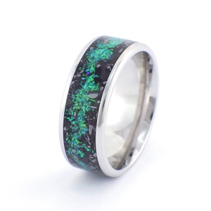 Nemesacél Gyűrű Turmalin, Hematit Ásványokkal És Zöld Opállal. Vízálló, Karcálló, Anti-Allergén, Egyedi Megrendelésre! - esküvő - ékszer - karikagyűrű - Meska.hu