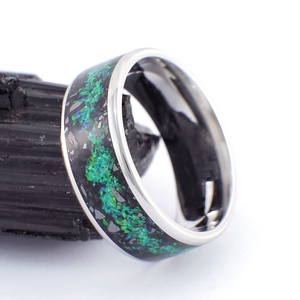 Nemesacél Gyűrű Turmalin, Hematit Ásványokkal És Zöld Opállal. Vízálló, Karcálló, Anti-Allergén, Egyedi Megrendelésre! - esküvő - ékszer - karikagyűrű - Meska.hu