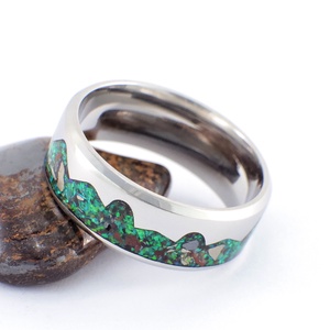 Nemesacél Gyűrű Hematit, Pirit, Mahagóni Obszidián És Fekete Tűz Opállal . Vízálló, Karcálló, Egyedi Megrendelésre! - ékszer - gyűrű - kerek gyűrű - Meska.hu