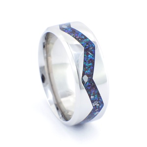 Nemesacél Gyűrű Antimonit Ásvánnyal És Fekete, Lila Opálokkal. Vízálló, Karcálló, Anti-Allergén, Egyedi Megrendelésre!, Ékszer, Gyűrű, Kerek gyűrű, Ékszerkészítés, MESKA