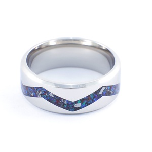 Nemesacél Gyűrű Antimonit Ásvánnyal És Fekete, Lila Opálokkal. Vízálló, Karcálló, Anti-Allergén, Egyedi Megrendelésre! - ékszer - gyűrű - kerek gyűrű - Meska.hu