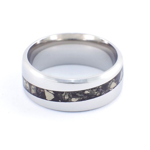 Nemesacél Gyűrű Pirit És Obszidián Ásványokkal. Vízálló, Karcálló, Anti-Allergén, Egyedi Megrendelésre! - ékszer - gyűrű - kerek gyűrű - Meska.hu